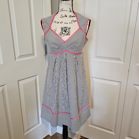 London Times Stripe Seersucker Dress - Picture 4 of 6